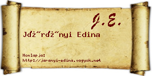 Járányi Edina névjegykártya