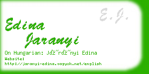 edina jaranyi business card